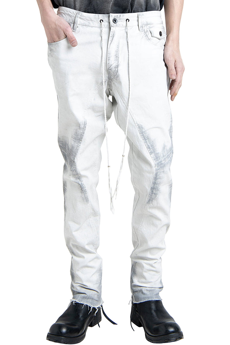 2501-PT06 Black Shadow Stretch Pants Dirty White