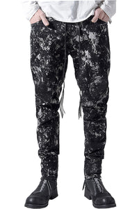 2202-PT08B Flake Discharged Stretch Pants 05