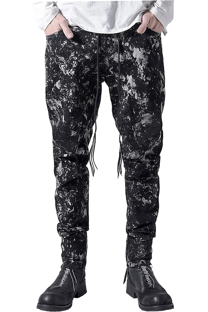 2202-PT08B Flake Discharged Stretch Pants 05