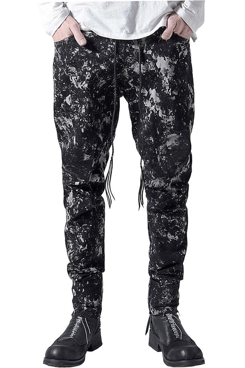 2202-PT08B Flake Discharged Stretch Pants 05