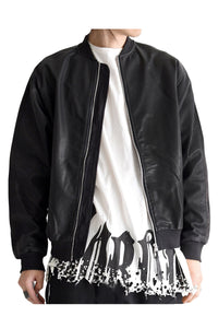 1901-JK05 Mesh Leather MA-1 Black