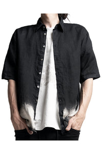 2401-SH06 Discharged Linen Slim Shirt