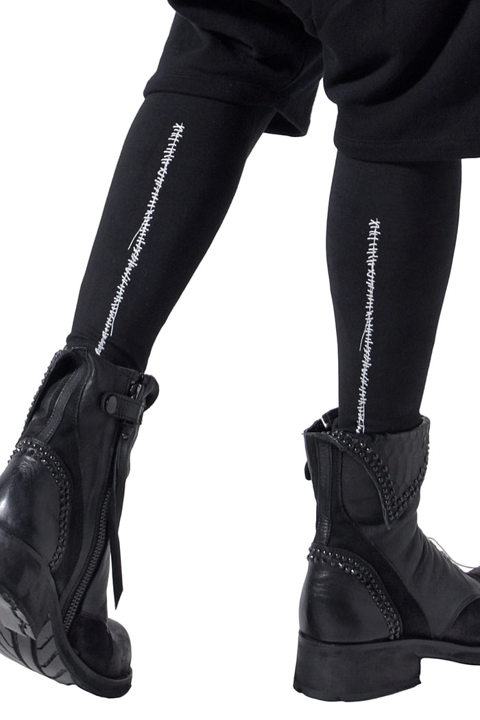 2202-PT09 Hand Stitch Print Leggings -Men's-