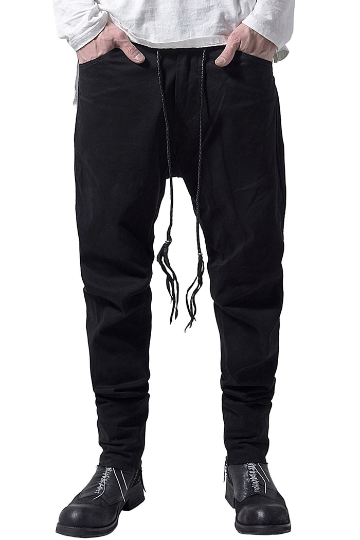 2202-PT01A Drop Crotch Pants Black