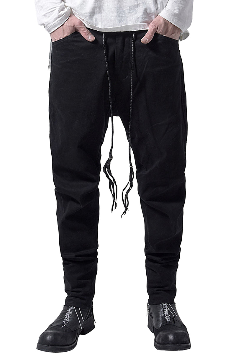 2202-PT01A Drop Crotch Pants Black