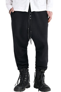 2102-PT06 Nylon Stretch Track Pants Black