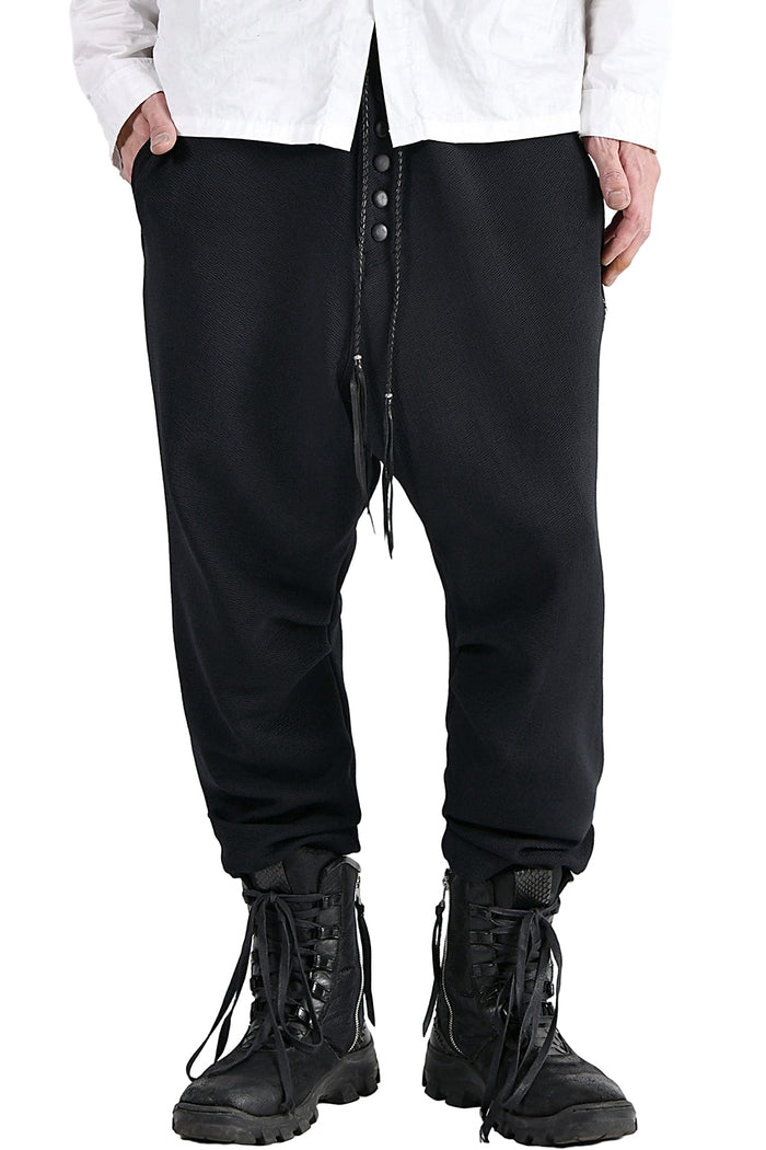 2102-PT06 Nylon Stretch Track Pants Black