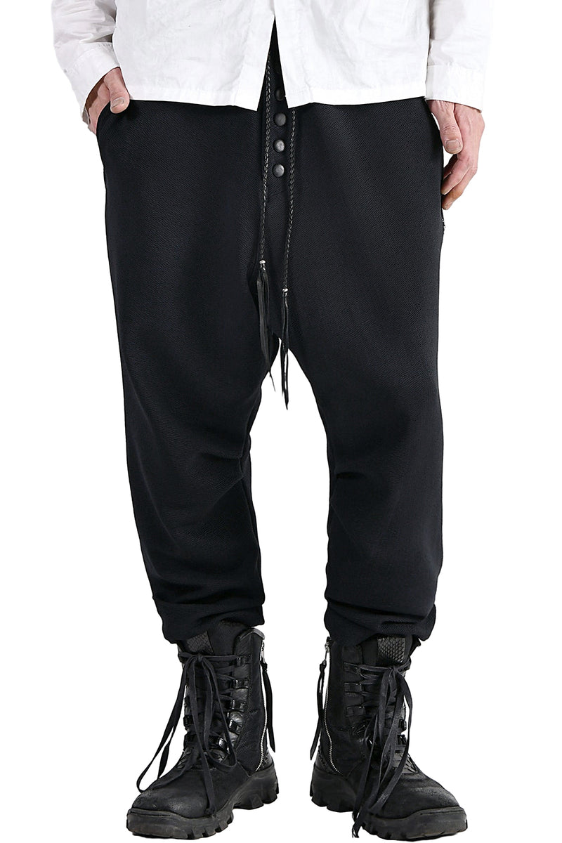 2102-PT06 Nylon Stretch Track Pants Black