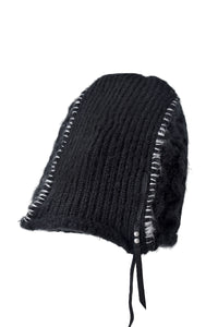 2002-KT05 Cable Mohair Beanie 02 Black