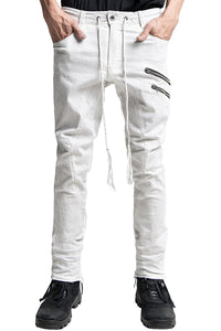 2401-PT01 Double Zip Stretch Twill Pants 01 Dirty White
