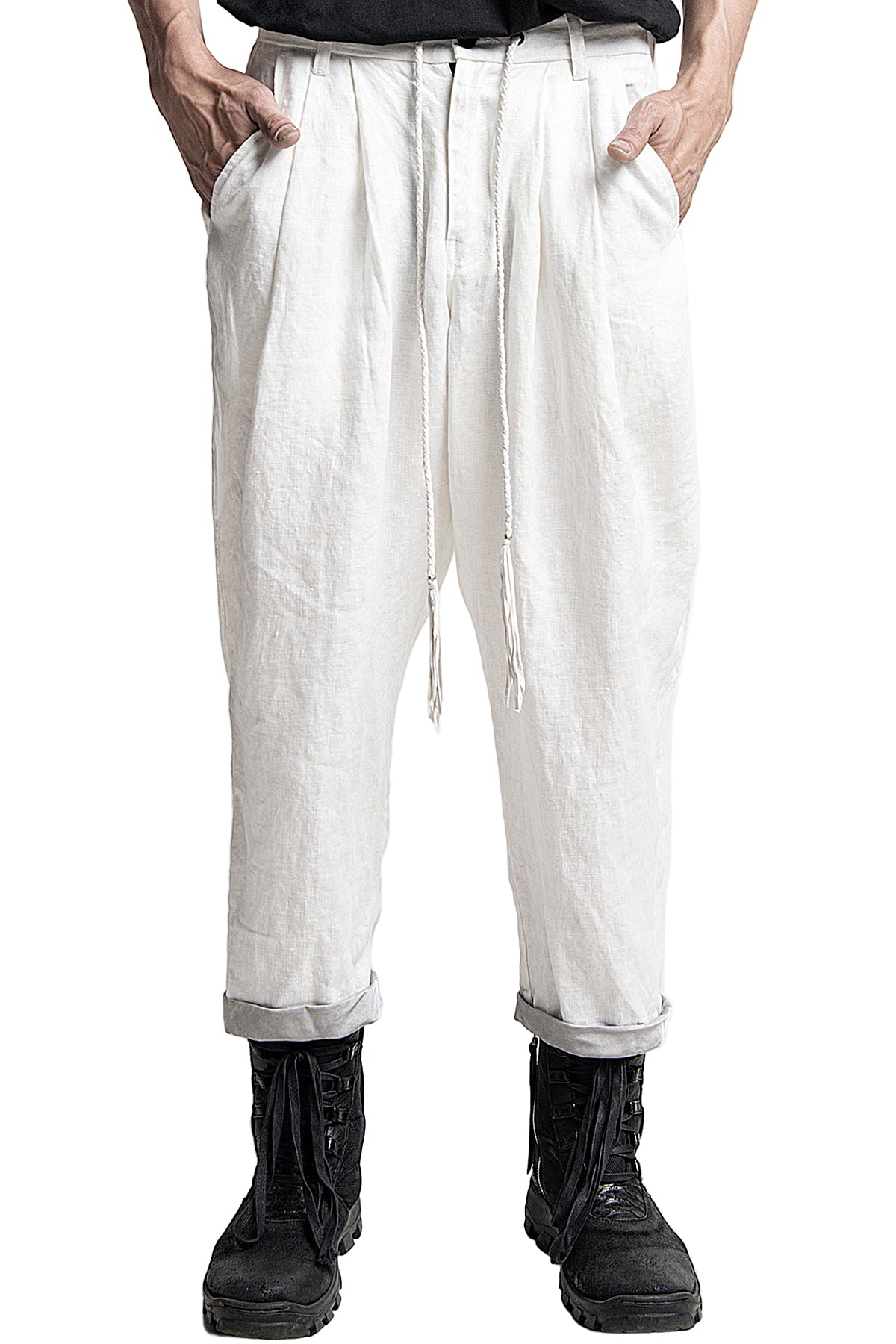 2401-PT03 Linen Layered Pants 05 White
