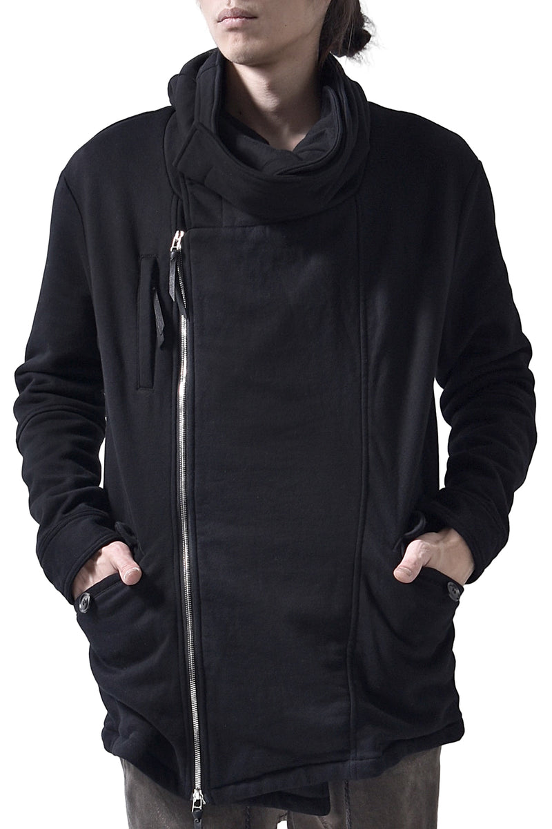 2102-JK04 Hooded Over Fleece Coat Black