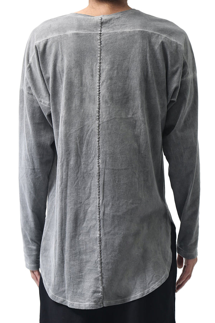 1902-CT02/LS Back Stitch Crush Cut / LS Charcoal