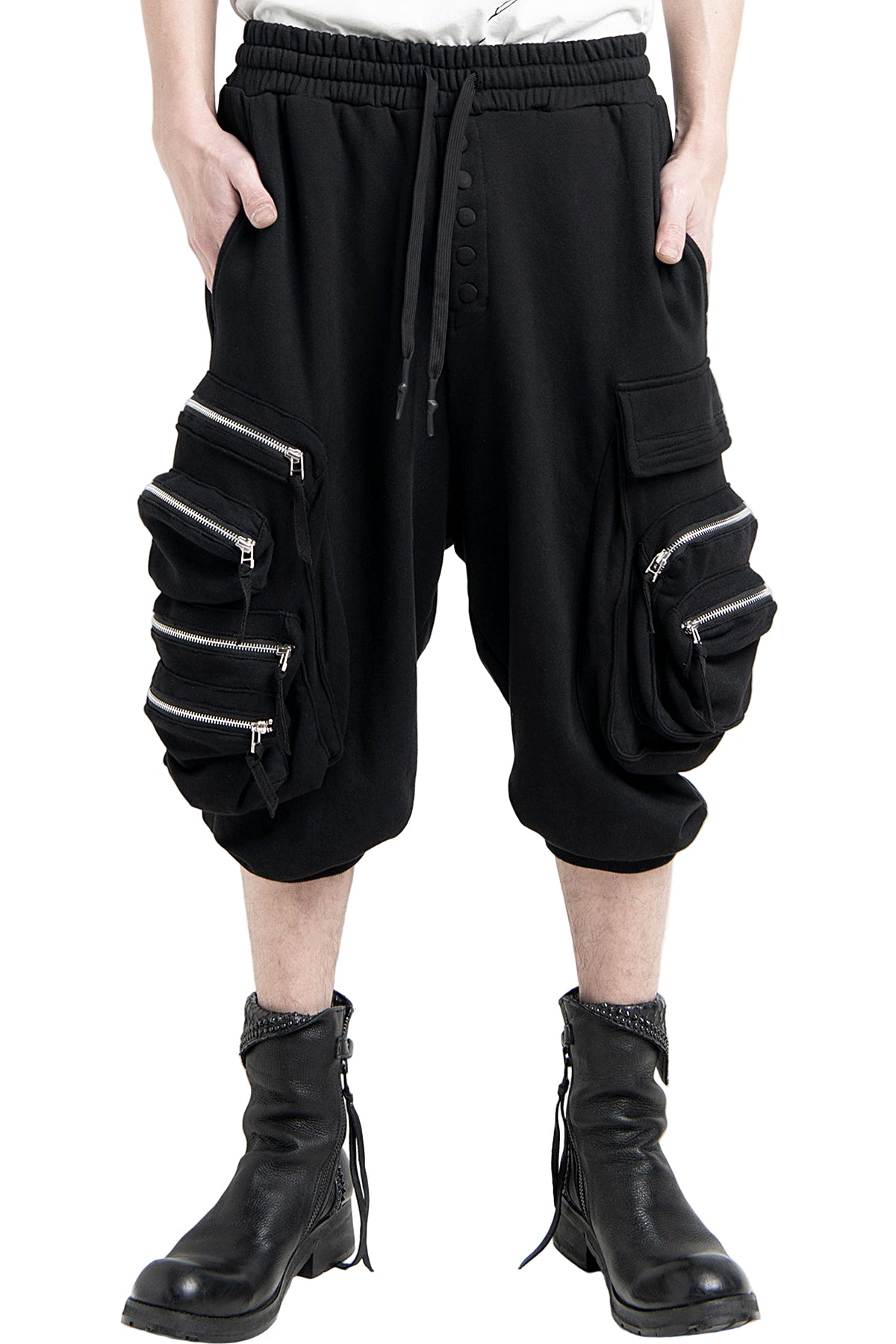 2501-PT09 Multipul Pcket Sweat Half Pants