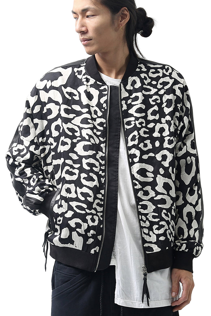 1902-JK05 Leather Combi Dolman JKT / LP Black