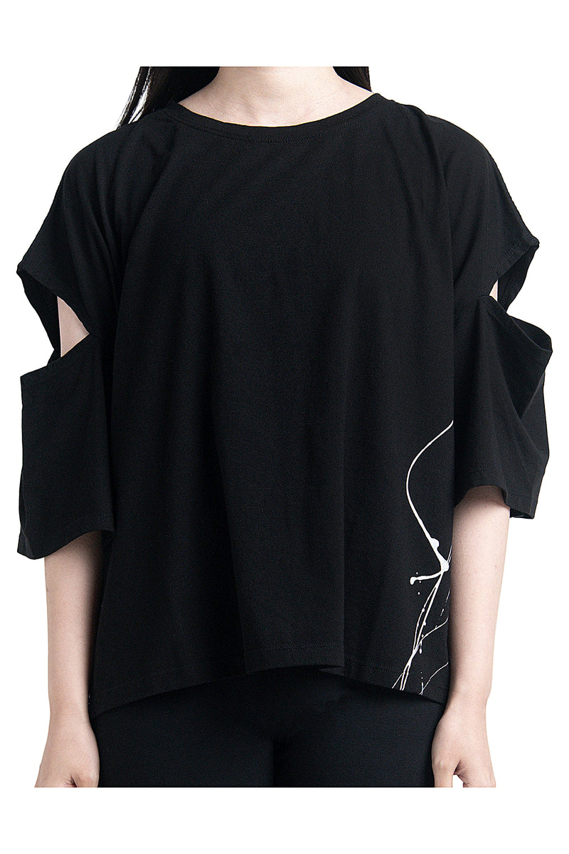 2401-CTL03 Open Sleeve Cut Black