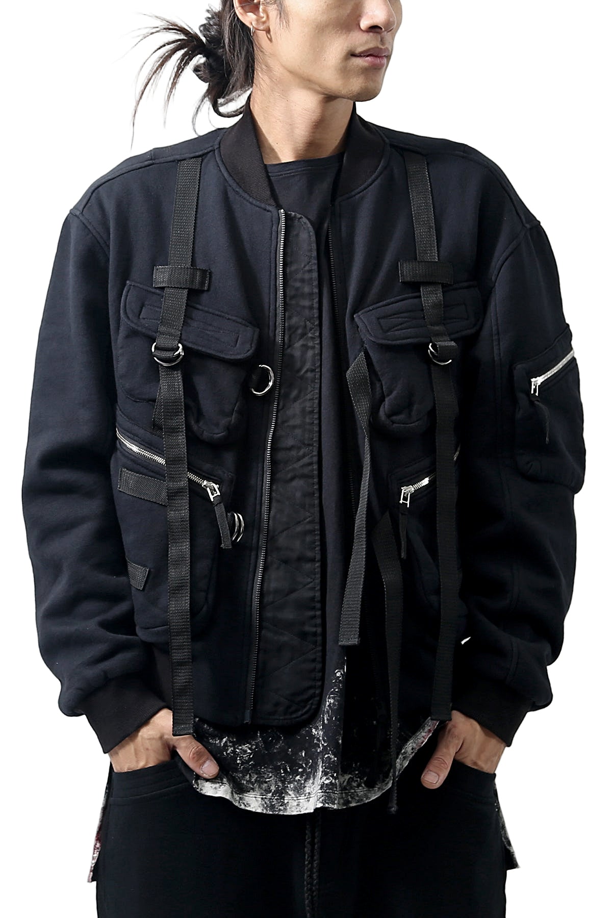 1902-JK06 Parachute Over Blouson Black
