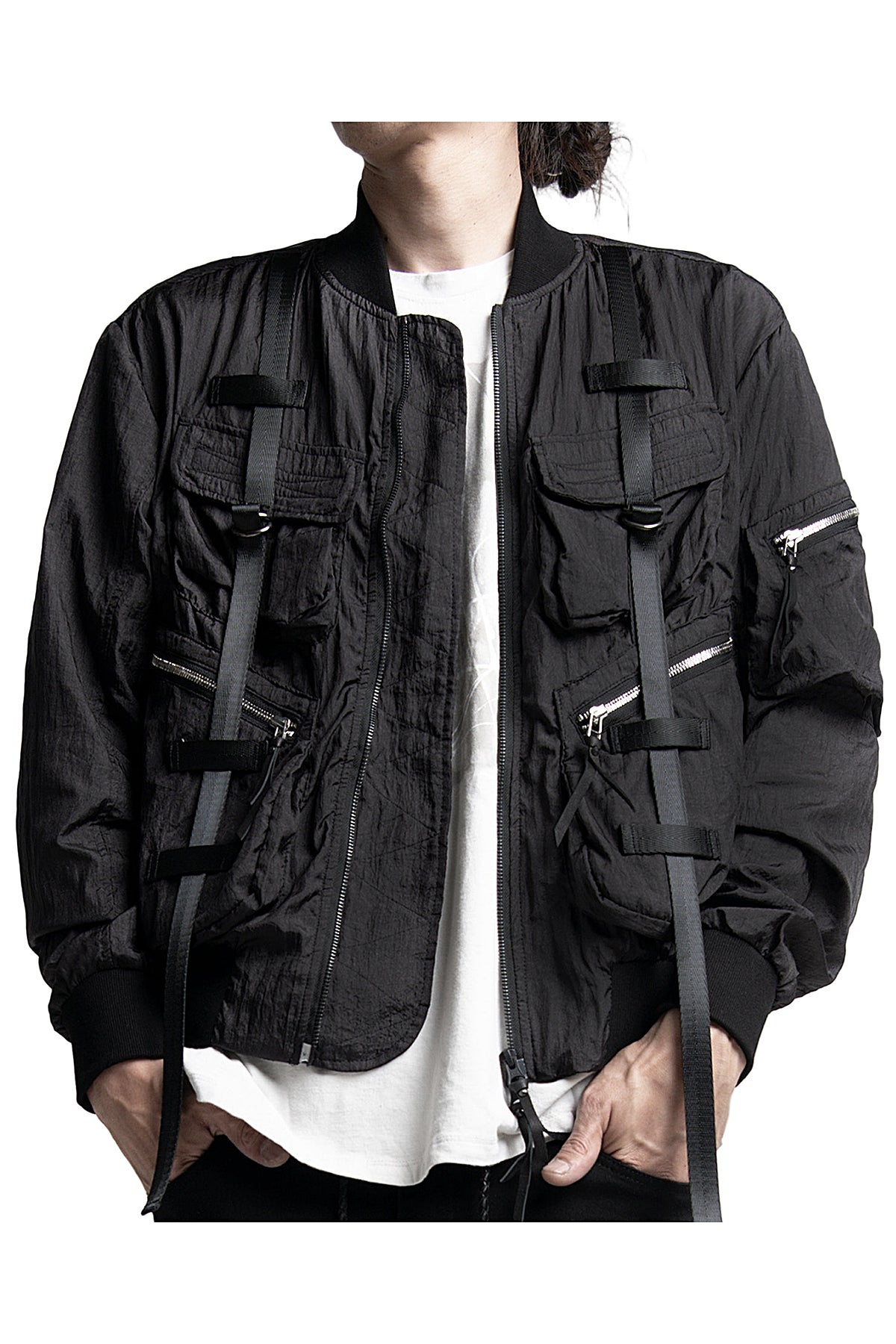 2401-JK01 Parachute Jacket 02 Black