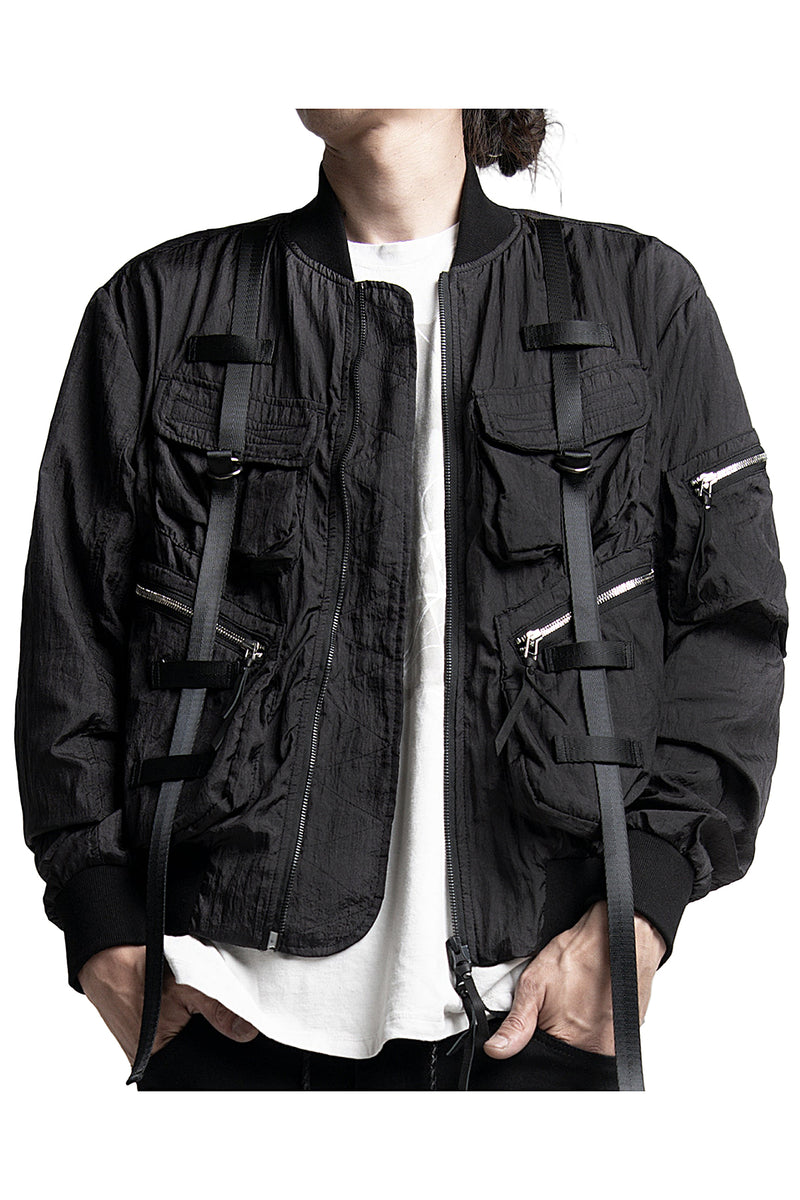 2401-JK01 Parachute Jacket 02 Black