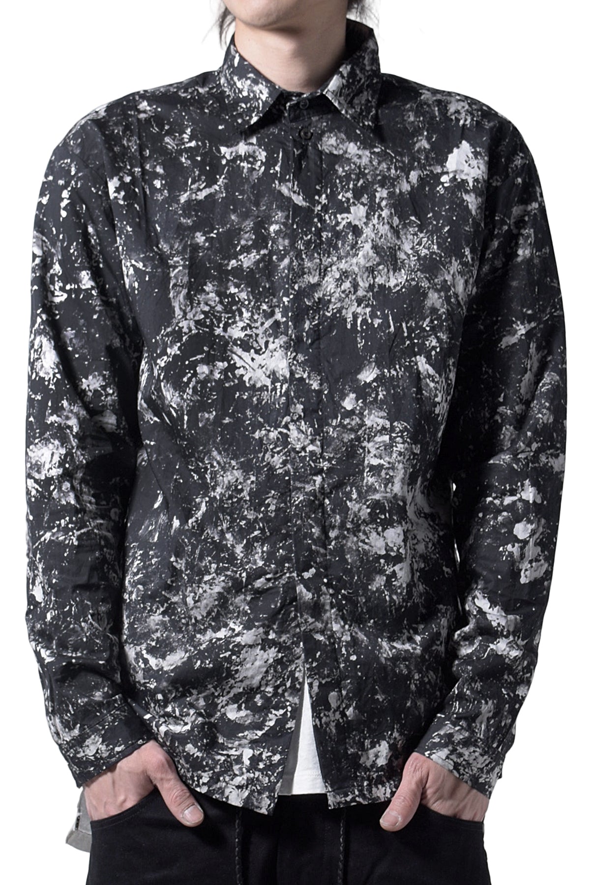 2202-SH03A Flake Discharged Slim Shirt