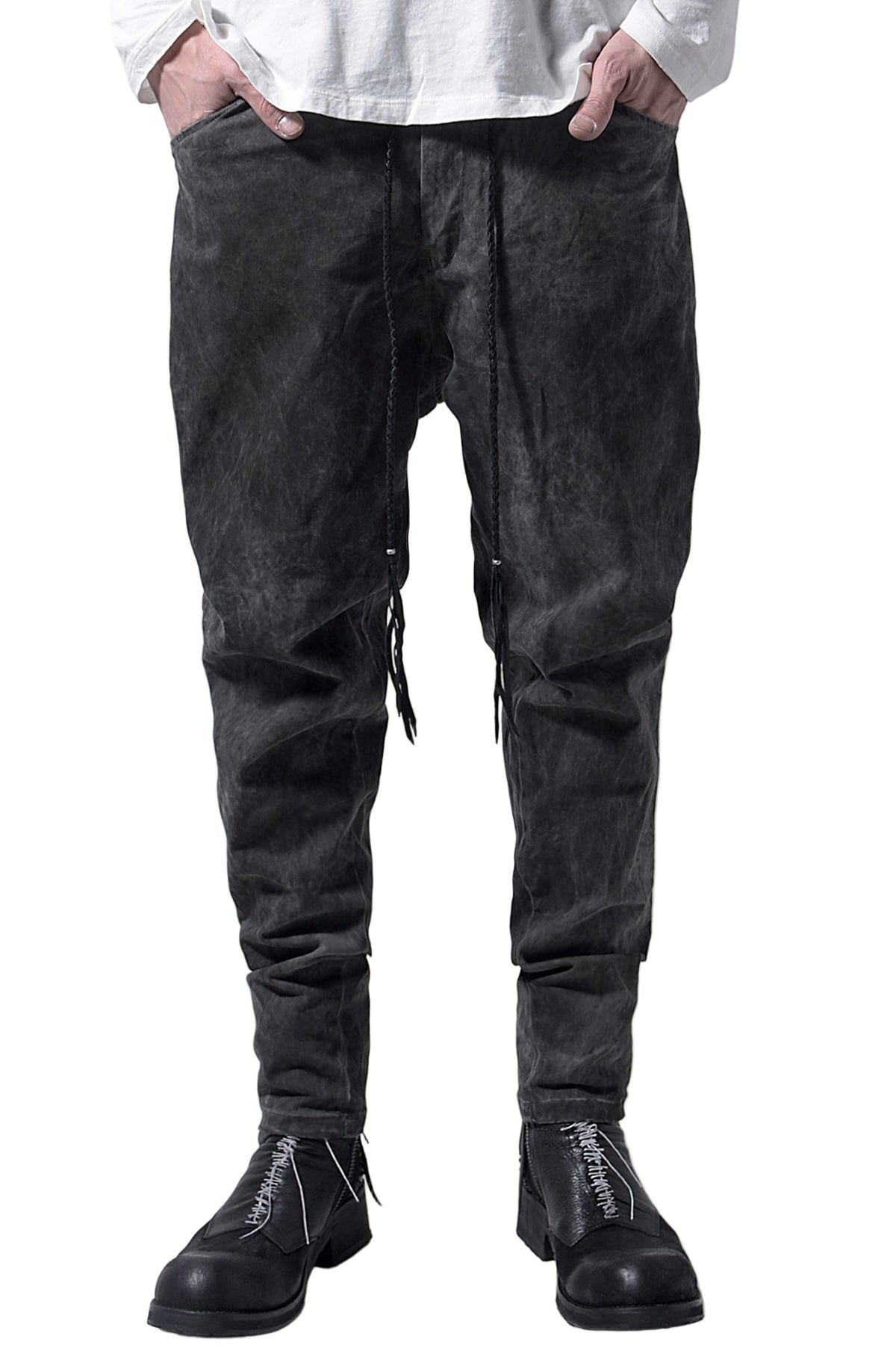 2202-PT01A Drop Crotch Pants Charcoal
