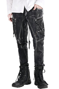 2102-PT02B Discharged Double Pocket Twill Pants 03