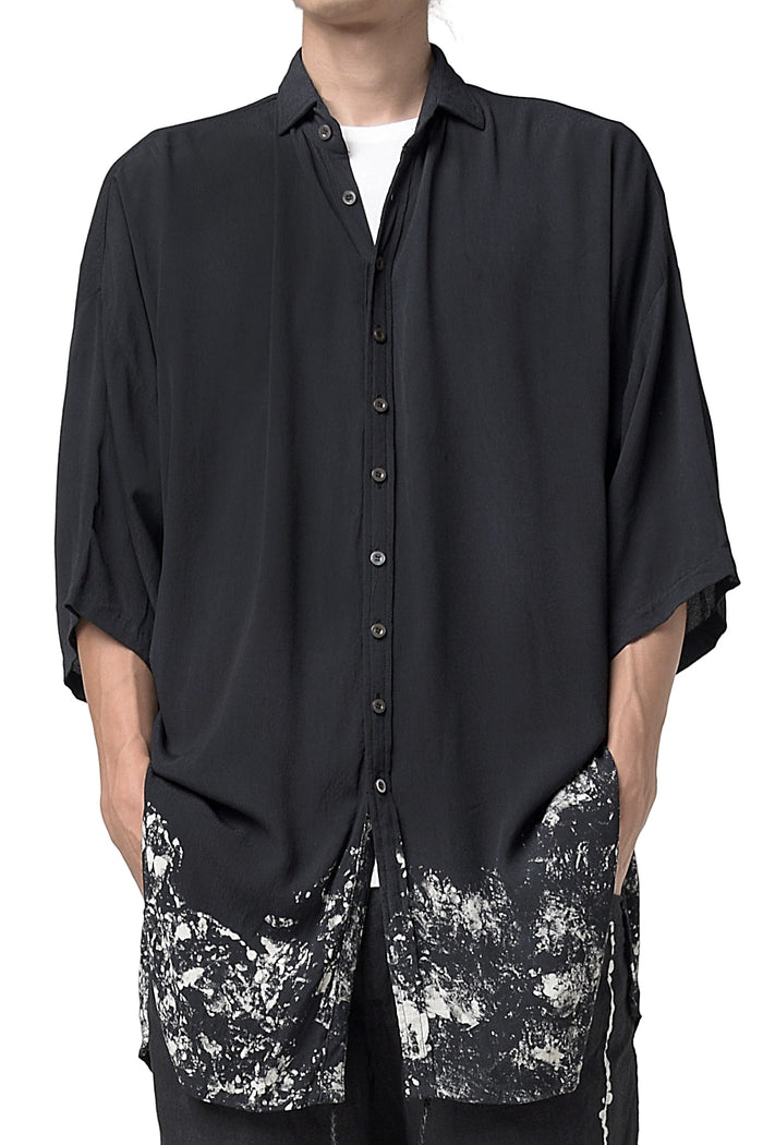 2301-SH03 Discharged Crepe Rayon Lazy Shirt