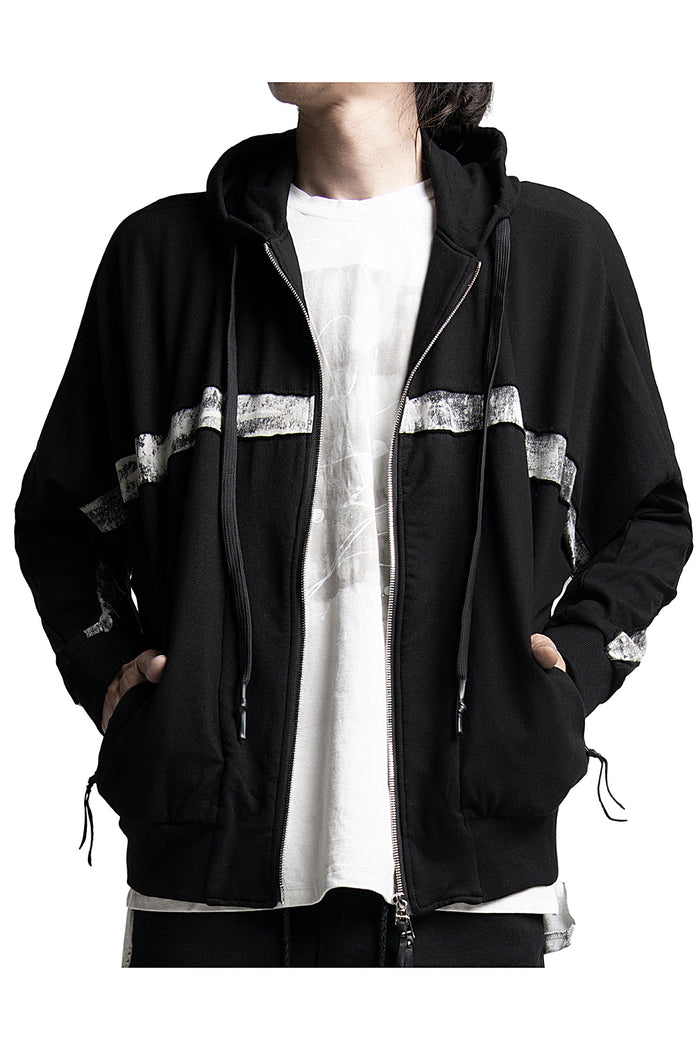 2401-TP04 Back Cross Short Parka Black