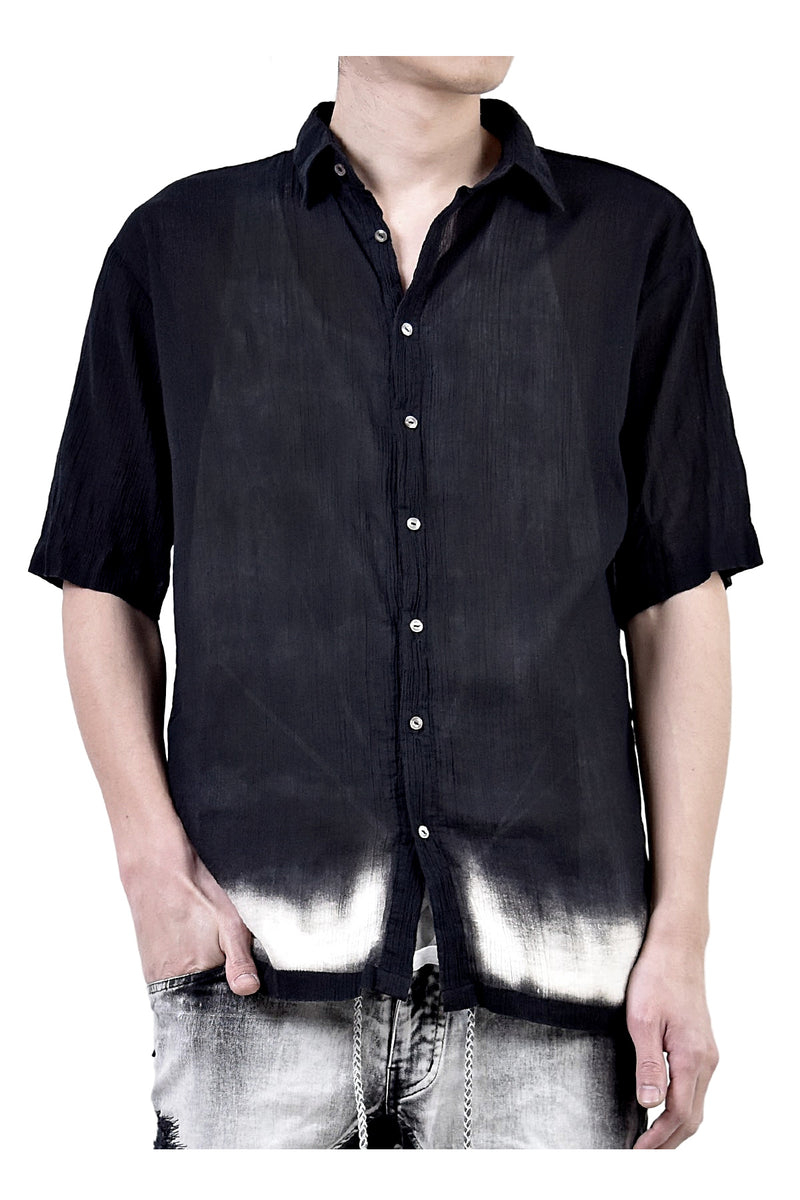 2101-SH04B Discharged Crepe Cotton Slim Shirt 01
