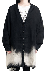 2401-SH11 Discharged Linen Kimono Shirt