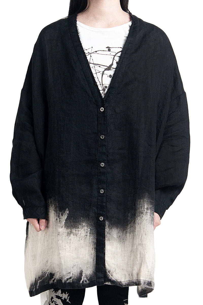 2401-SH11 Discharged Linen Kimono Shirt