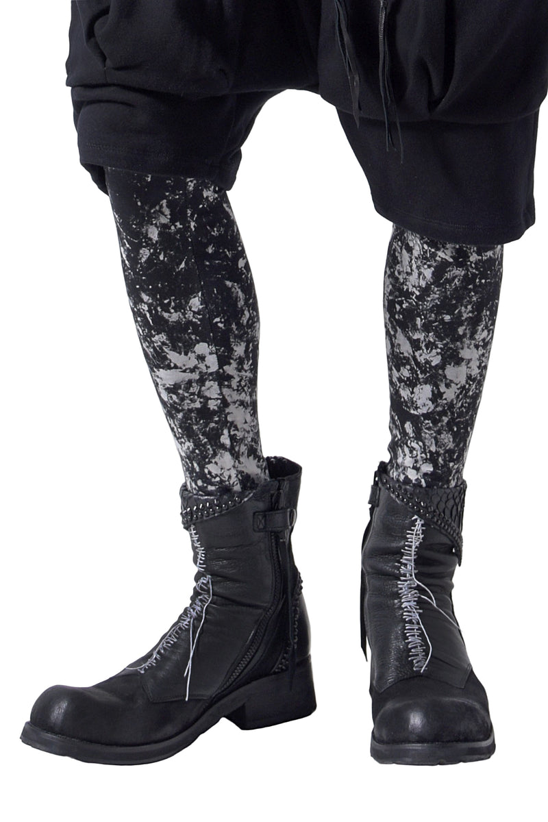 2202-PT07 Flake Discharged Leggings -Men's-