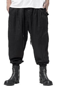 2301-PT03 Linen Lazy Pants Black
