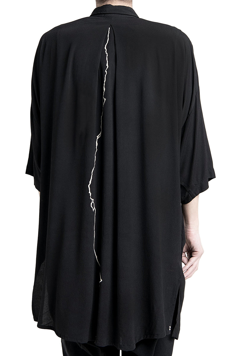 2501-SH02 Crepe Rayon Lazy Shirt 05 Black