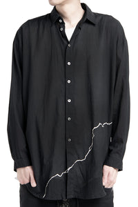 2501-SH08 Crack Cotton Shirt Black