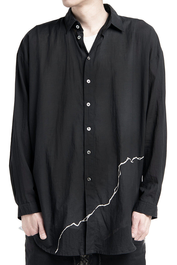 2501-SH08 Crack Cotton Shirt Black