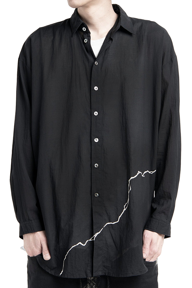 2501-SH08 Crack Cotton Shirt Black
