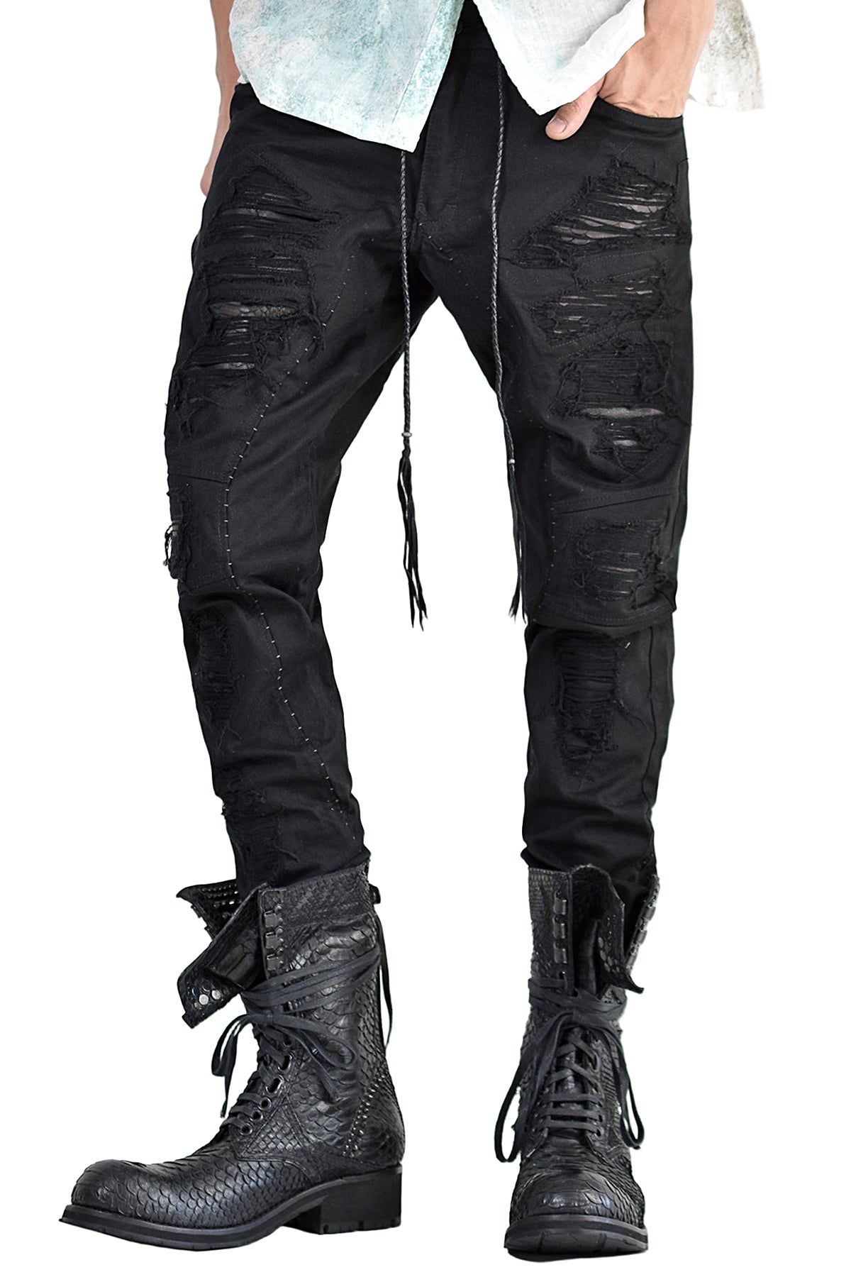 KMRii ケムリ Crush Skinny Twill Pants 07A クラッシュ スキニー