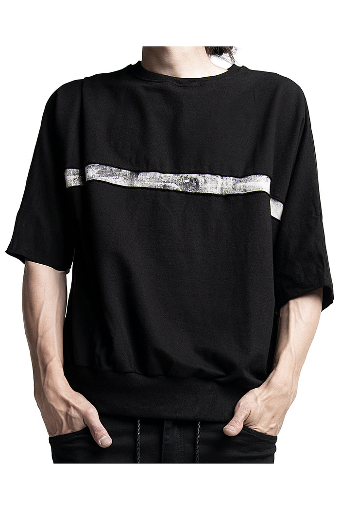 2401-TP02 Back Cross Dolman Top Black