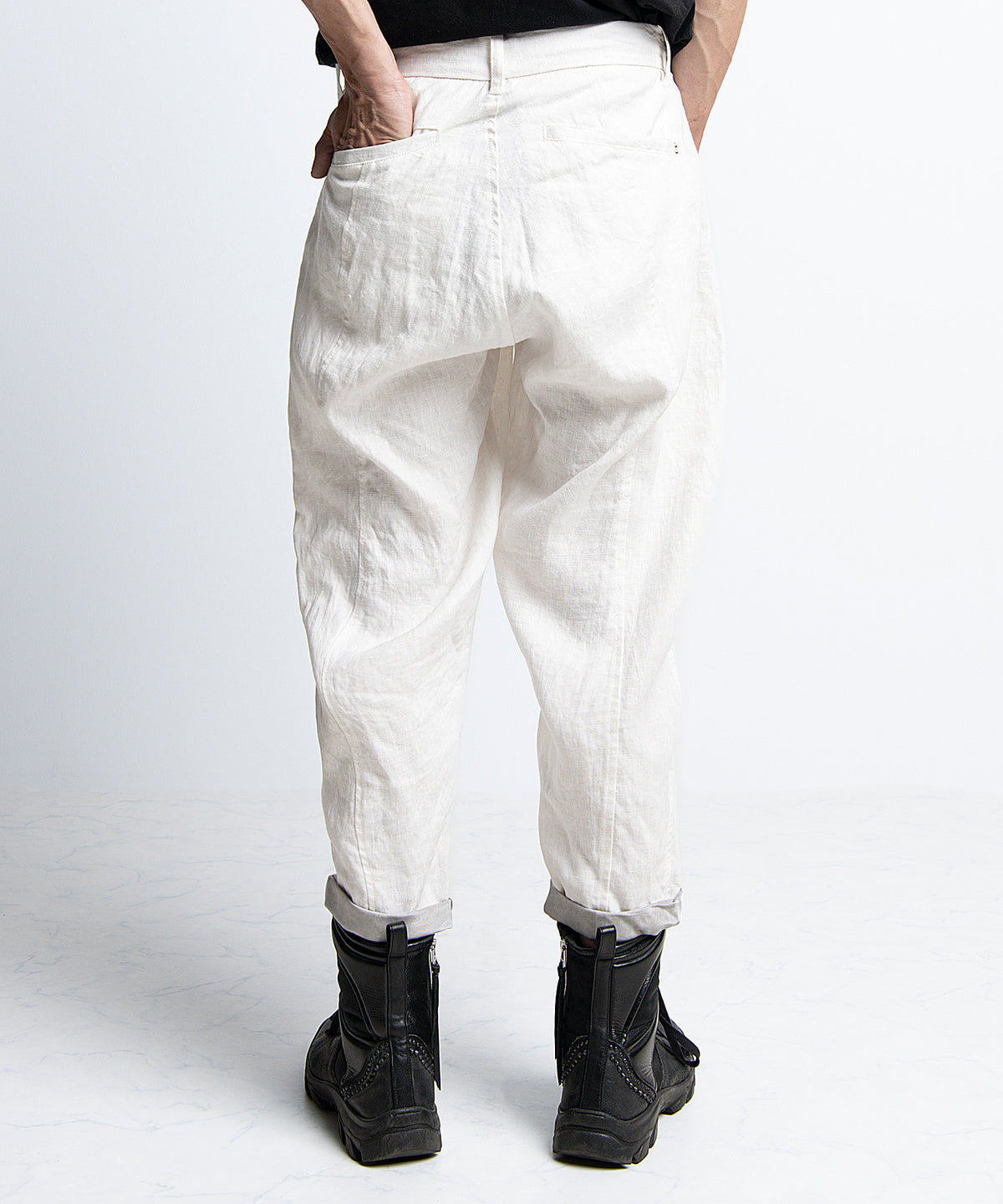 2401-PT03 Linen Layered Pants 05 White