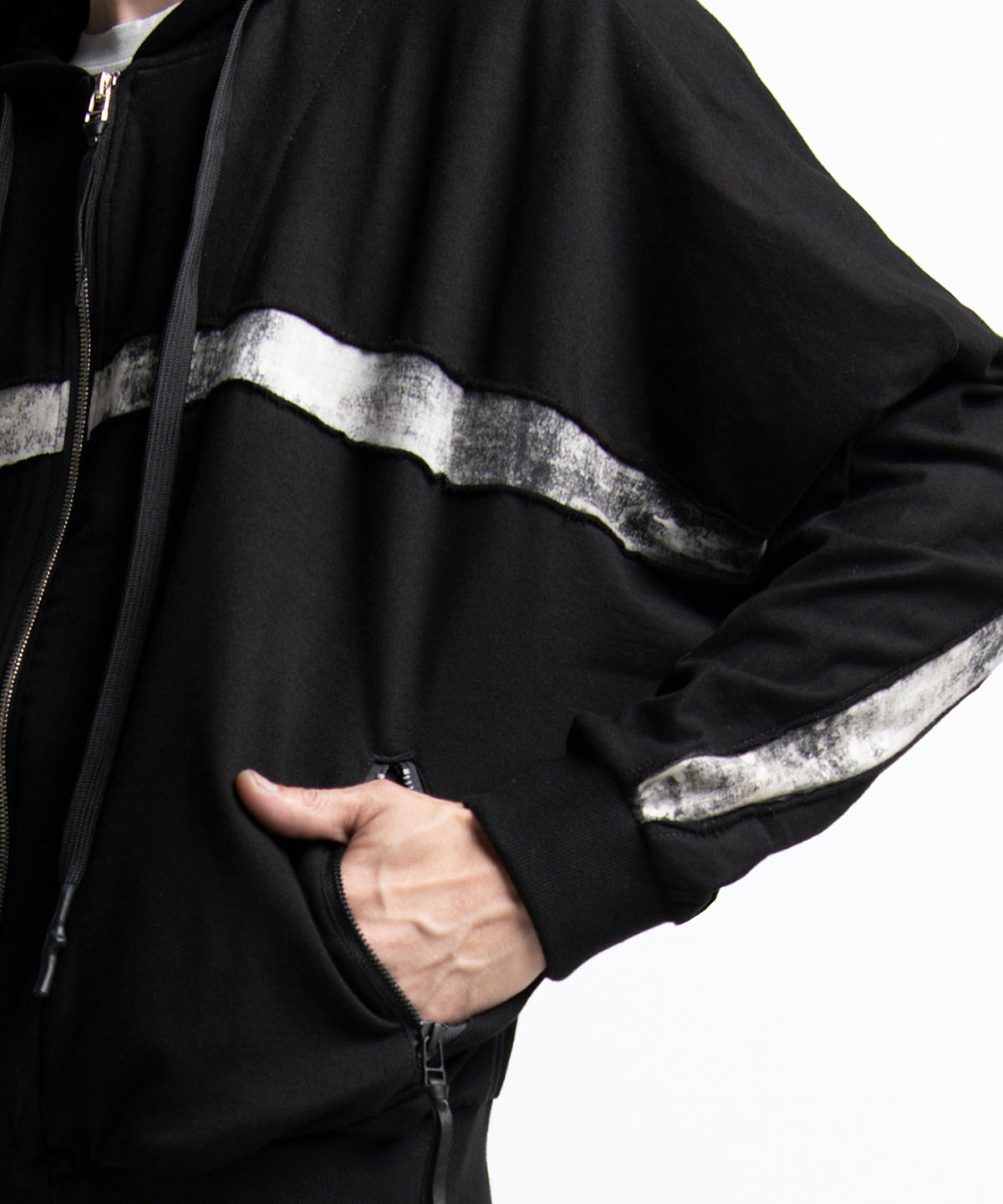 2401-TP04 Back Cross Short Parka Black