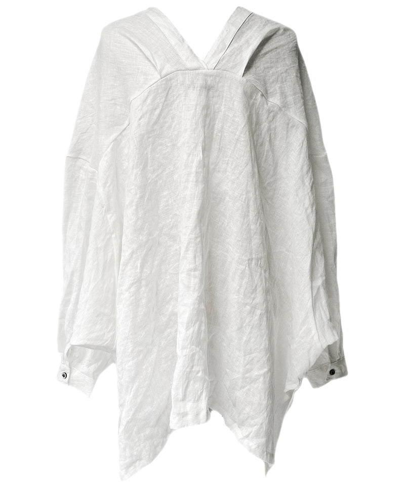 2401-SH12 Linen Kimono Shirt White