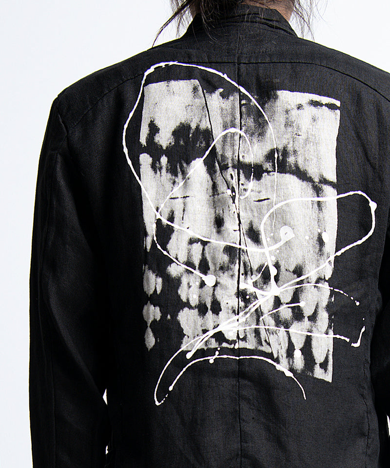 2401-JK03 Linen Tailored Jacket 05 Black