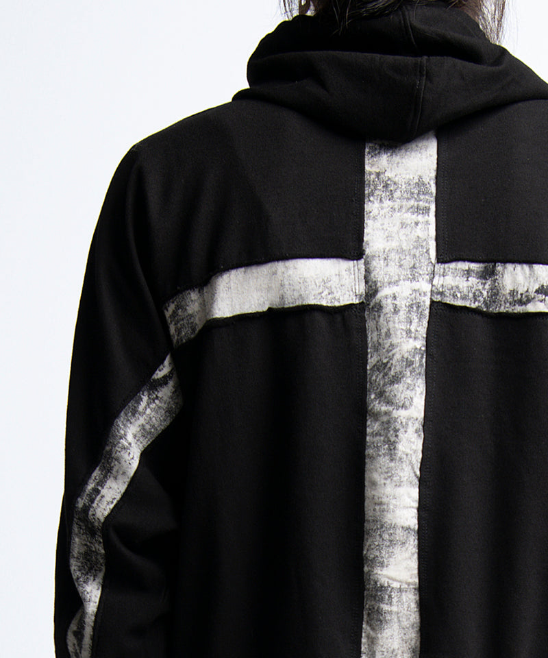 2401-TP04 Back Cross Short Parka Black