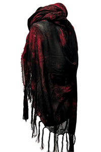 2502-ST01 Tie Dye Long Stole 05_Black/Red