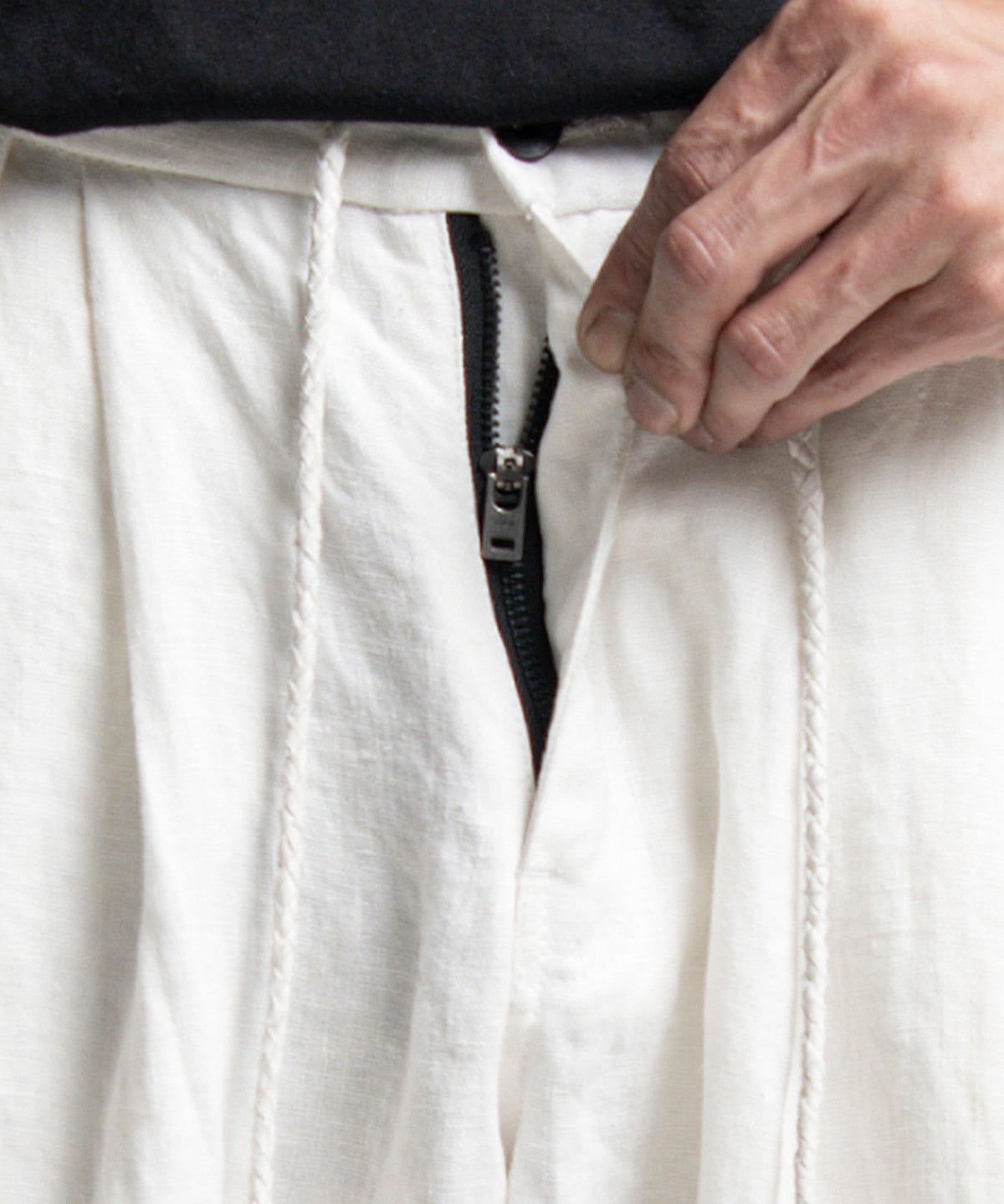 2401-PT03 Linen Layered Pants 05 White