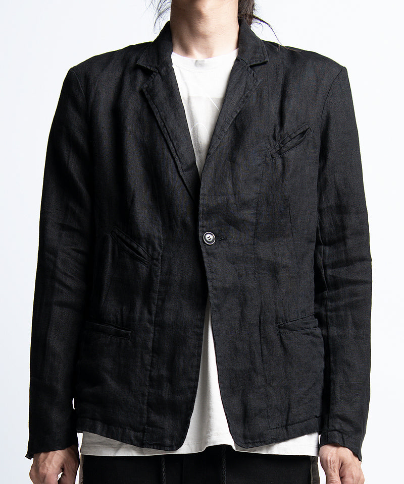 2401-JK03 Linen Tailored Jacket 05 Black