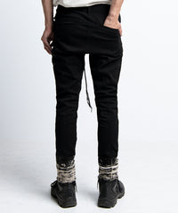 2401-PT02 Double Zip Stretch Twill Pants 02 Black