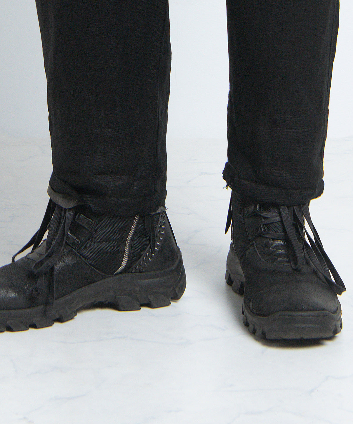 2401-PT03 Linen Layered Pants 05 Black