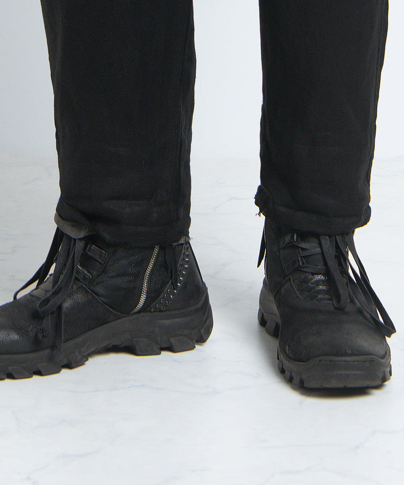 2401-PT03 Linen Layered Pants 05 Black